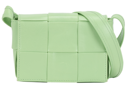 Mini Cassette, &pound;495, Handbags, Green, Leather, Front view